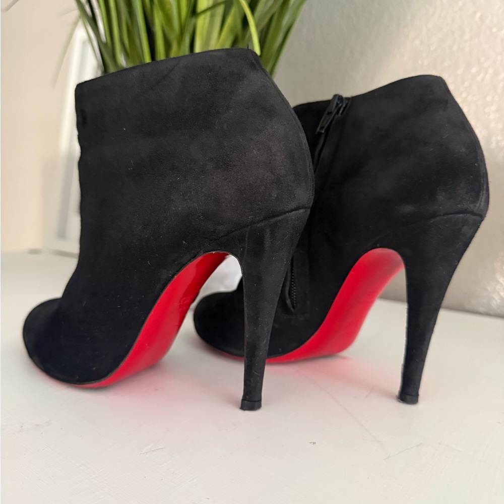 Christian Louboutin Black and Red Heeled Boots